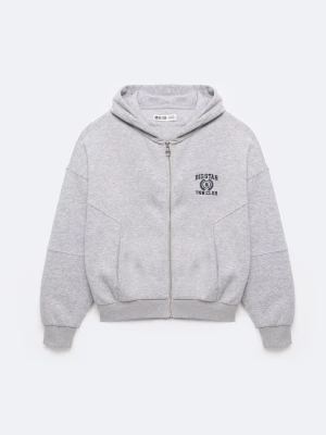 Bluza damska z kapturem rozpinana szara Madelina 901 BIG STAR