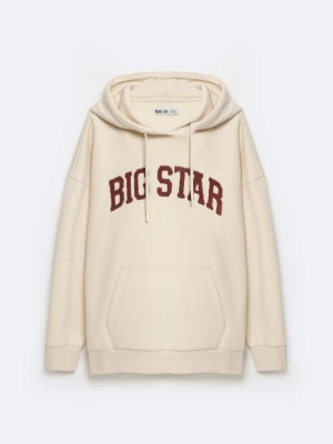 Bluza damska z kapturem z logo BIG STAR beżowa Rubialsa 103