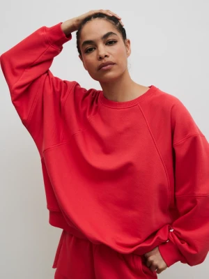 Bluza damska z przeszyciami w kolorze HIBISCUS RED - NORD-UNI Marsala