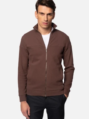 BLUZA DARNEY ROZPINANY BRĄZOWA Z BAWEŁNY Recman