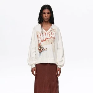 Bluza dekolt V frotte kość słoniowa BIMBA Y LOLA IVORY