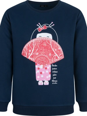 Bluza dla dziewczynki, z motywem gejszy, granatowa 3-8 lat Endo