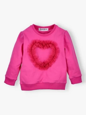 Bluza dla dziewczynki  z sercem różowa PANDAMELLO