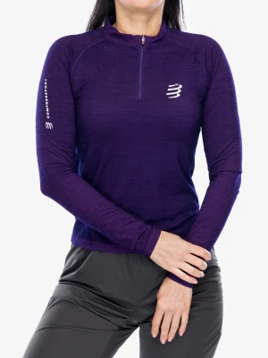 Bluza do biegania damska Compressport Trail HZ LS Tshirt W - purple