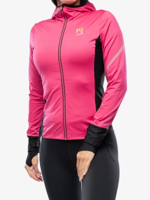 Bluza do biegania damska Karpos Lavaredo Evo Fleece - pink/black