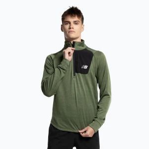 Bluza do biegania męska New Balance Heat Grid Half Zip deep olive graphite