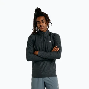 Bluza do biegania męska New Balance Space Dye 1/4 Zip black heather