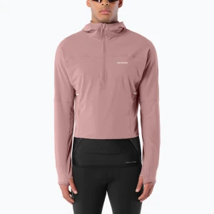 Bluza do biegania męska Salomon Sense Aero Hybrid Half Zip Hooded antler Różowy