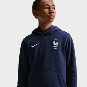 Bluza do piłki nożnej z kapturem dla dużych dzieci (chłopców) Nike FFF Club - Niebieski