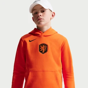 Bluza do piłki nożnej z kapturem dla dużych dzieci (chłopców) Nike Holandia Club - Pomarańczowy