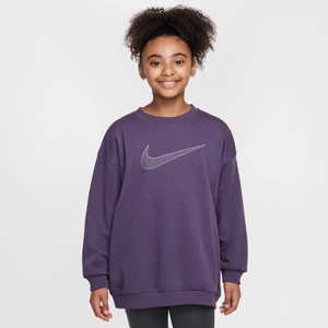 Bluza dresowa dla dużych dzieci (dziewcząt) o kroju oversize Nike Sportswear Club Fleece - Fiolet