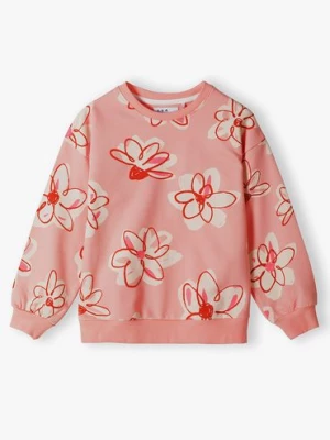 Bluza dresowa dziewczęca - różowa w kwiatki 5.10.15.