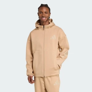 Bluza dresowa New adidas Z.N.E. Full-Zip Hooded brązowy