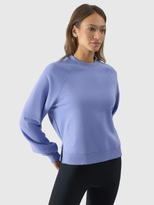 Bluza dresowa nierozpinana bez kaptura damska - niebieska 4F