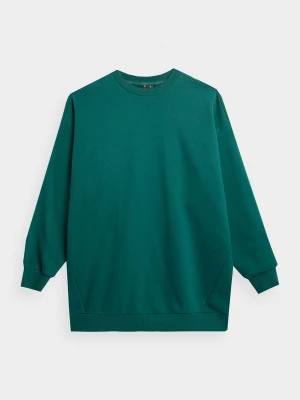 Bluza dresowa nierozpinana bez kaptura damska - zielona 4F