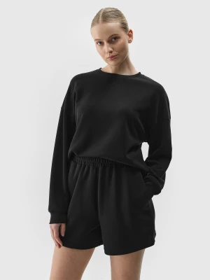 Bluza dresowa nierozpinana z dodatkiem modalu damska - czarna 4F