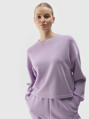 Bluza dresowa nierozpinana z dodatkiem modalu damska - fioletowa 4F