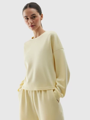 Bluza dresowa nierozpinana z dodatkiem modalu damska - żółta 4F