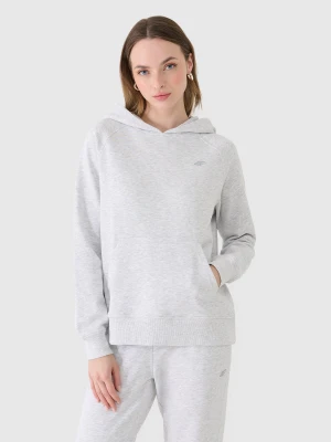 4F Bluza dresowa nierozpinana z kapturem damska - szara XS