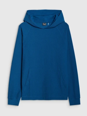 4F Bluza dresowa nierozpinana z kapturem męska - turkusowa S
