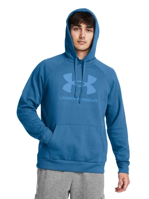 Bluza dresowa nierozpinana z kapturem męska Under Armour UA Rival Fleece Logo HD - niebieska