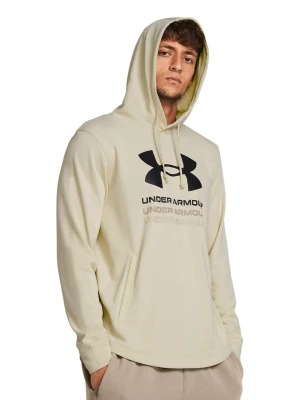 Bluza dresowa nierozpinana z kapturem męska Under Armour UA Rival Terry Graphic Hood - beżowa