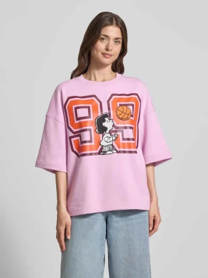 Bluza dresowa o kroju loose fit z nadrukiem Snoopy® Model 'JUMPI EMBO' Essentiel Antwerp