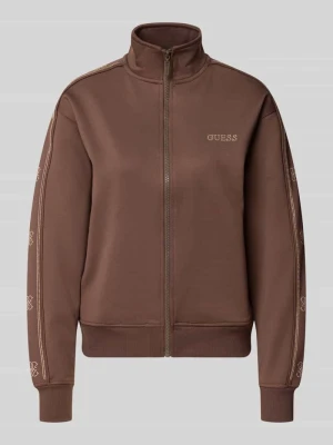 Bluza dresowa o kroju relaxed fit z elastycznej mieszanki wiskozy Guess Czekoladowy