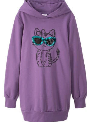 Bluza dresowa oversize z czystej bawełny organicznej BonPrix fioletowy