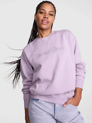 PINK Bluza bawełniana oversize z okrągłym dekoltem Victoria's Secret