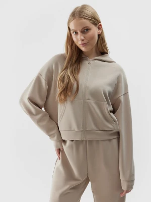Zdjęcie produktu 4F Bluza dresowa rozpinana z dodatkiem modalu damska - brązowa M