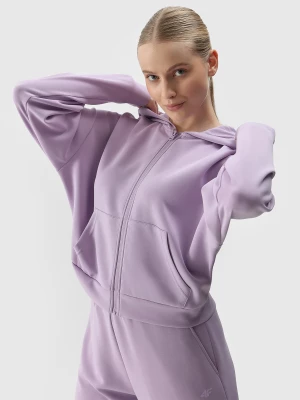 Bluza dresowa rozpinana z dodatkiem modalu damska - fioletowa 4F