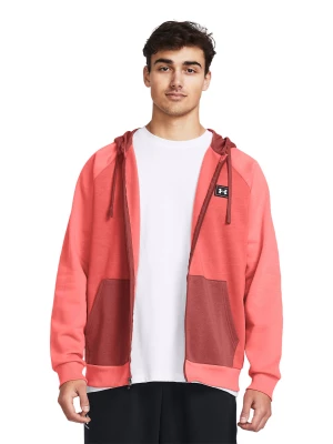 Bluza dresowa rozpinana z kapturem męska Under Armour UA Rival Flc FZ Colorblock - pomarańczowa