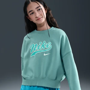 Bluza dresowa z dzianiny o skróconym kroju dla dużych dzieci (dziewcząt) Nike - Zieleń