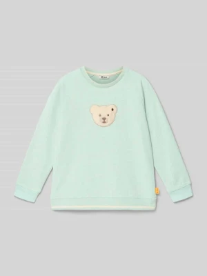 Bluza dresowa z logo w kroju regular fit z przeszywanym haftem logo Steiff