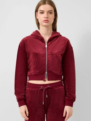 Bluza dresowa z miękkiego materiału Nicki z haftowanym logo | QS x Von Dutch czerwony