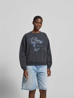 Bluza o kroju regular fit z nadrukiem z motywem Anine Bing Czarny