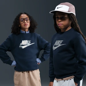 Bluza dresowa z półokrągłym dekoltem dla dużych dzieci Nike Club Fleece - Niebieski