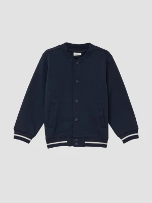 Bluza dresowa z zatrzaskami i detalami w paski s.Oliver niebieski