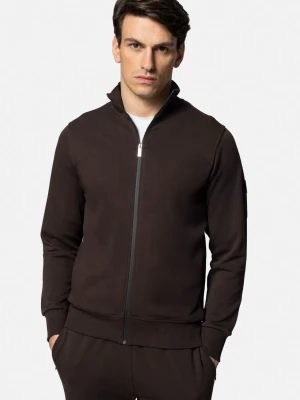 BLUZA DUATO ROZPINANY BRĄZOWA Z BAWEŁNY Recman