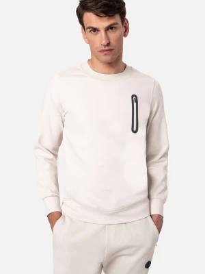 BLUZA DUATO Z OKRĄGŁYM DEKOLTEM BEŻOWA Z BAWEŁNY Recman