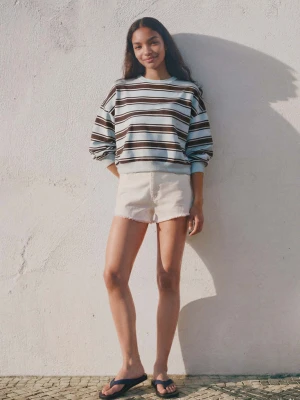 Bluza dwukolorowa w paski niebieski - Teen - - MANGO TEEN