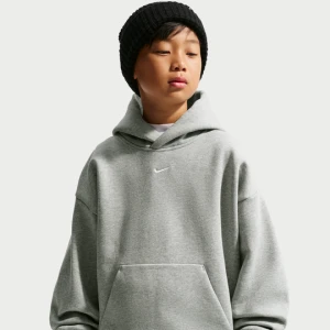 Nierozpinana bluza z kapturem z dzianiny dla dużych dzieci Nike Solo Swoosh - Szary
