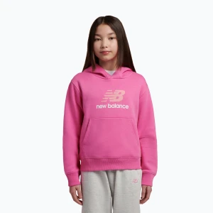 Bluza dziecięca New Balance FT Stacked Logo Hoodie pink satin