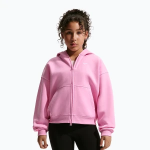 Bluza dziecięca Nike Sportswear Studio Fleece pink rise / white