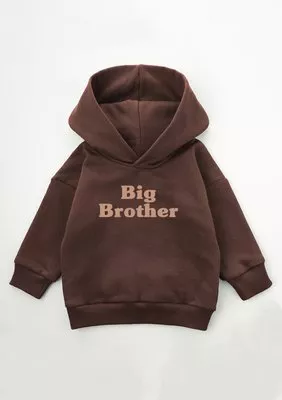 Bluza dziecięca z kapturem "Big brother" Brown