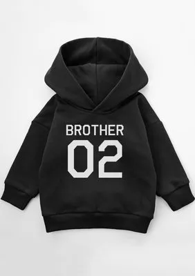 Bluza dziecięca z kapturem ''Brother 02" Black