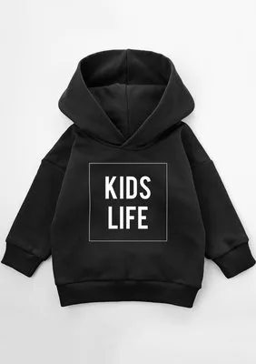 Bluza dziecięca z kapturem "Kids life" Black