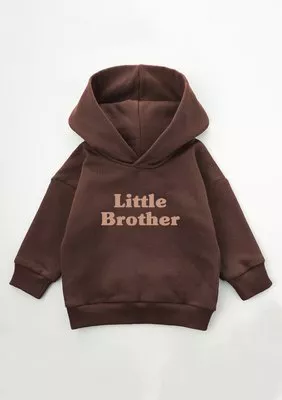 Bluza dziecięca z kapturem "Little brother" Brown