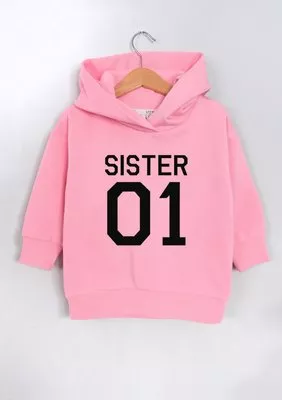 Bluza dziecięca z kapturem "Sister 01" Pink